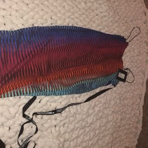 multi laser cut stripes maxi deach dress